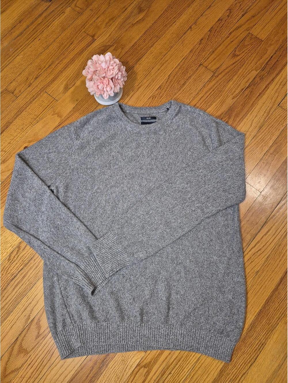 Prana Sweater Size Large Gray 100% Organic Cotton, Preppy,Outdoor,Designer